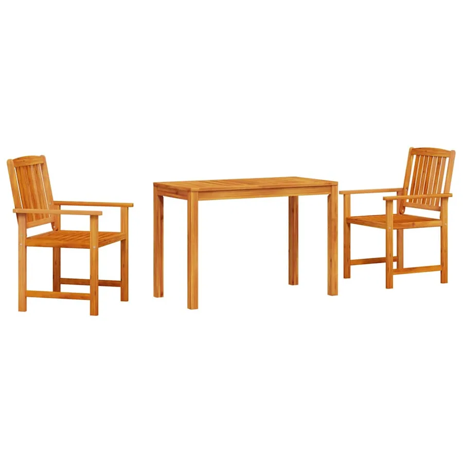 Ensemble de salle à manger pour jardin 3 pcs Marron - 2
