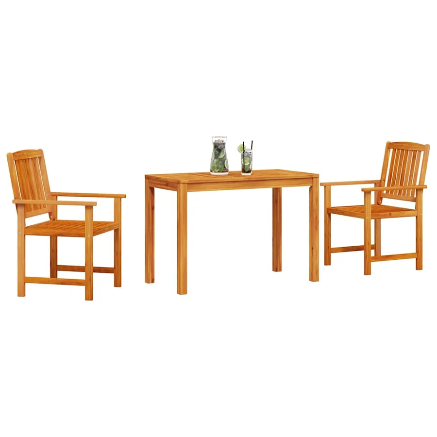 Ensemble de salle à manger pour jardin 3 pcs Marron - 3