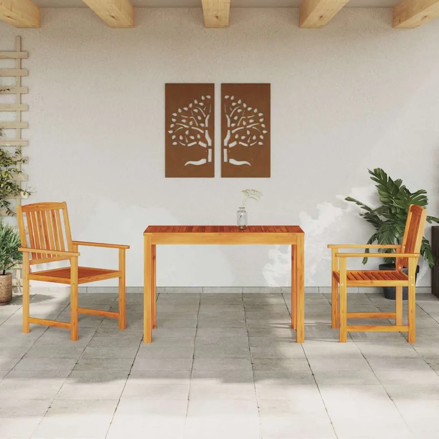 Ensemble de salle à manger pour jardin 3 pcs Marron - 4