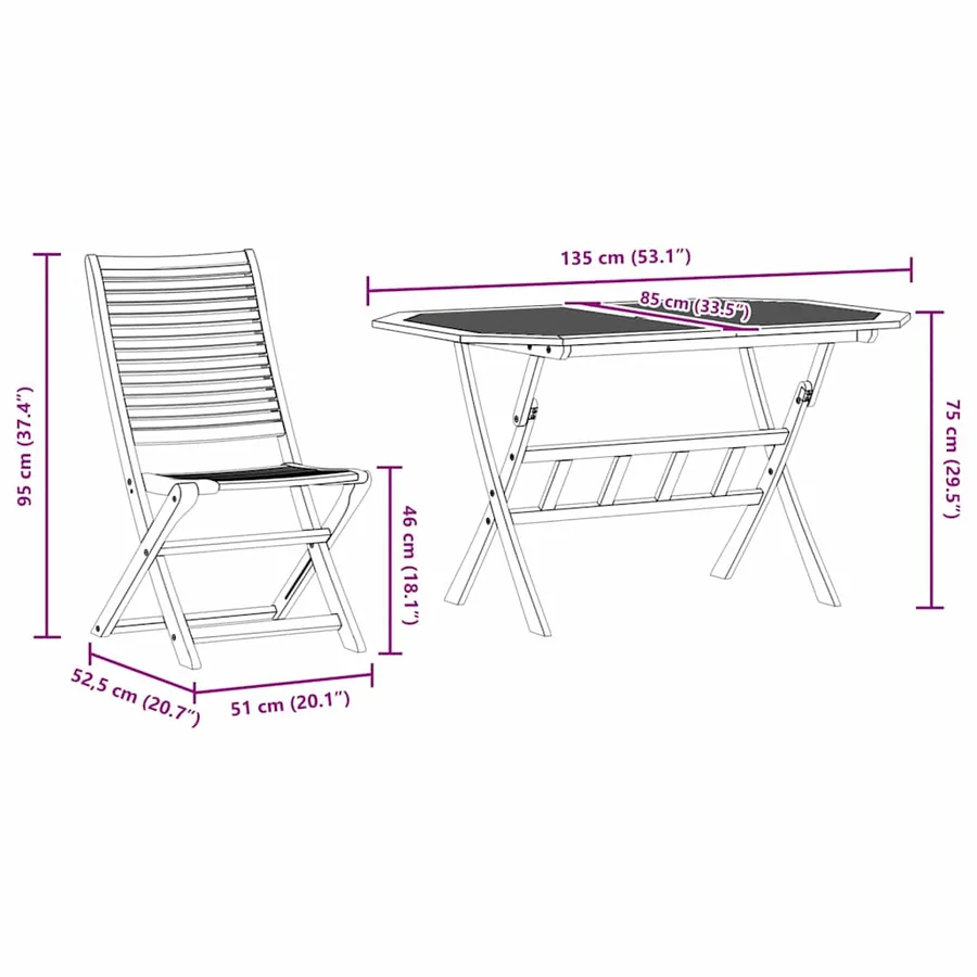 Ensemble de salle à manger pour jardin 7 pcs Marron - 13