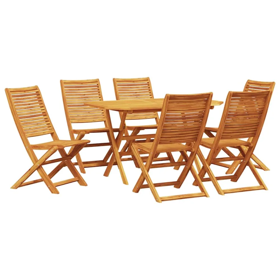 Ensemble de salle à manger pour jardin 7 pcs Marron - 2