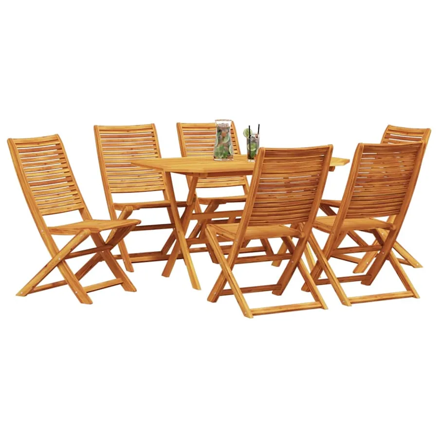 Ensemble de salle à manger pour jardin 7 pcs Marron - 3