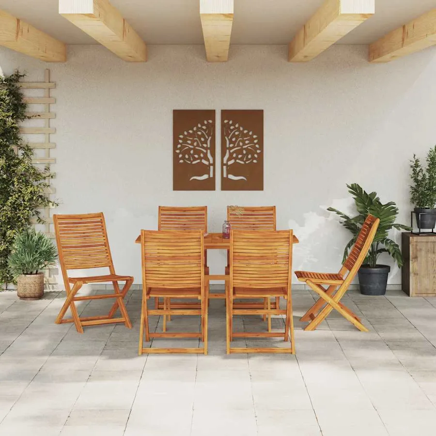 Ensemble de salle à manger pour jardin 7 pcs Marron - 4