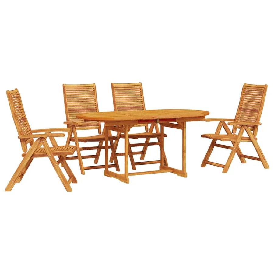 Ensemble de salle à manger pour jardin 5 pcs Marron - 2