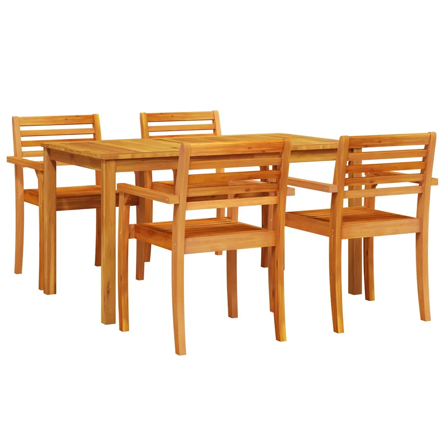 Ensemble de salle à manger pour jardin 5 pcs Marron - 2