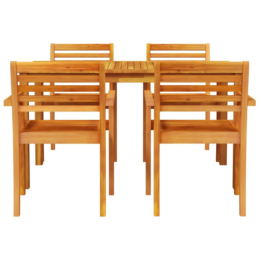 Ensemble de salle à manger pour jardin 5 pcs Marron - 4