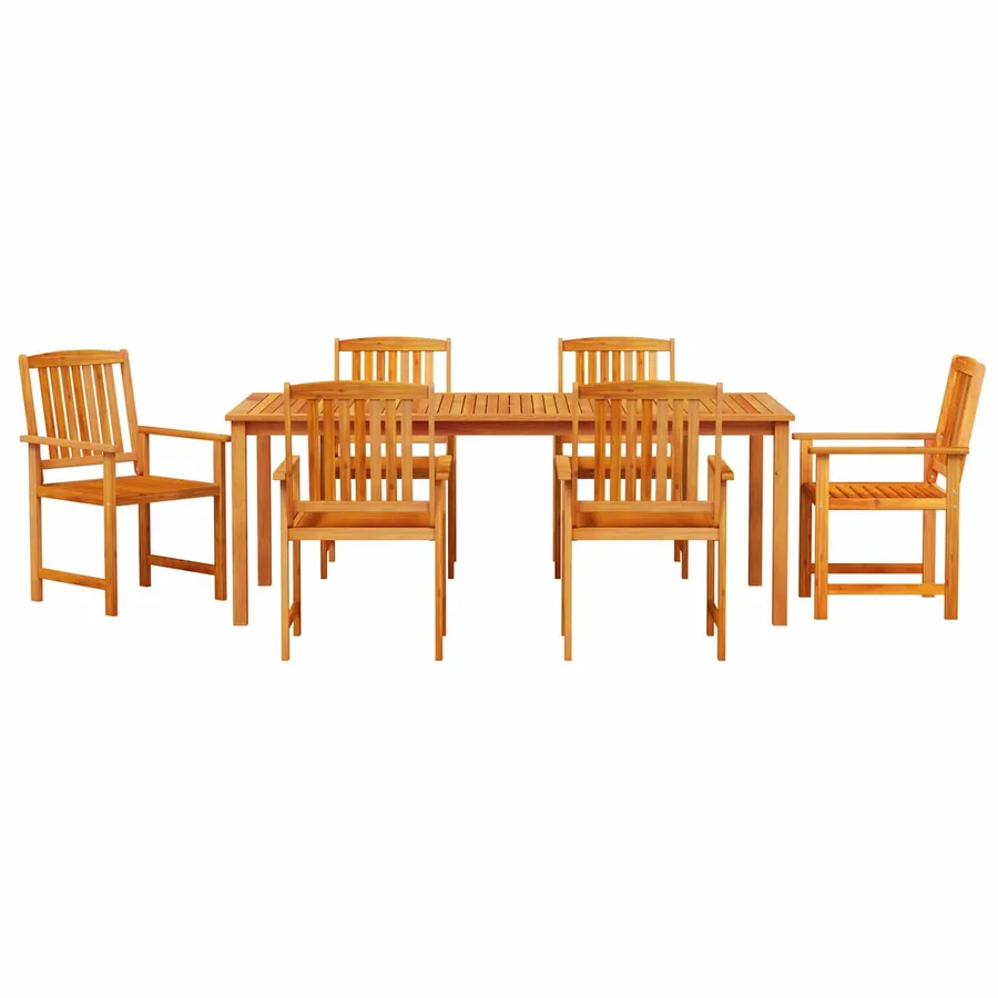 Ensemble de salle à manger pour jardin 7 pcs Marron - 9