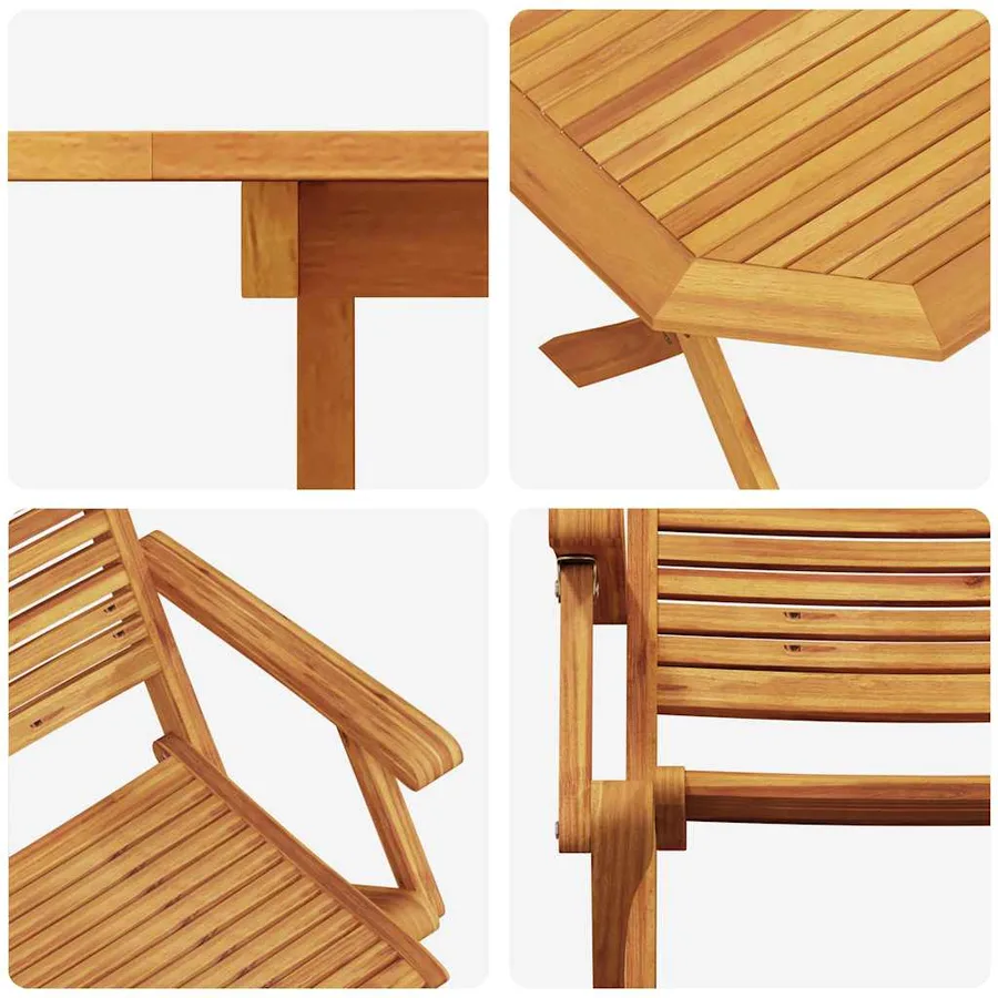 Ensemble de salle à manger pour jardin 7 pcs Marron - 11