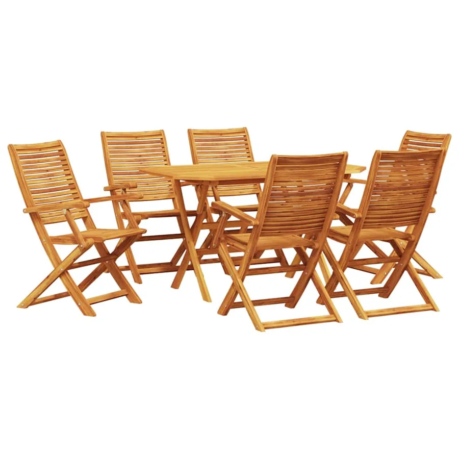 Ensemble de salle à manger pour jardin 7 pcs Marron - 2