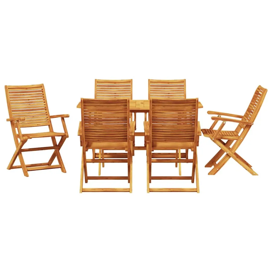 Ensemble de salle à manger pour jardin 7 pcs Marron - 7