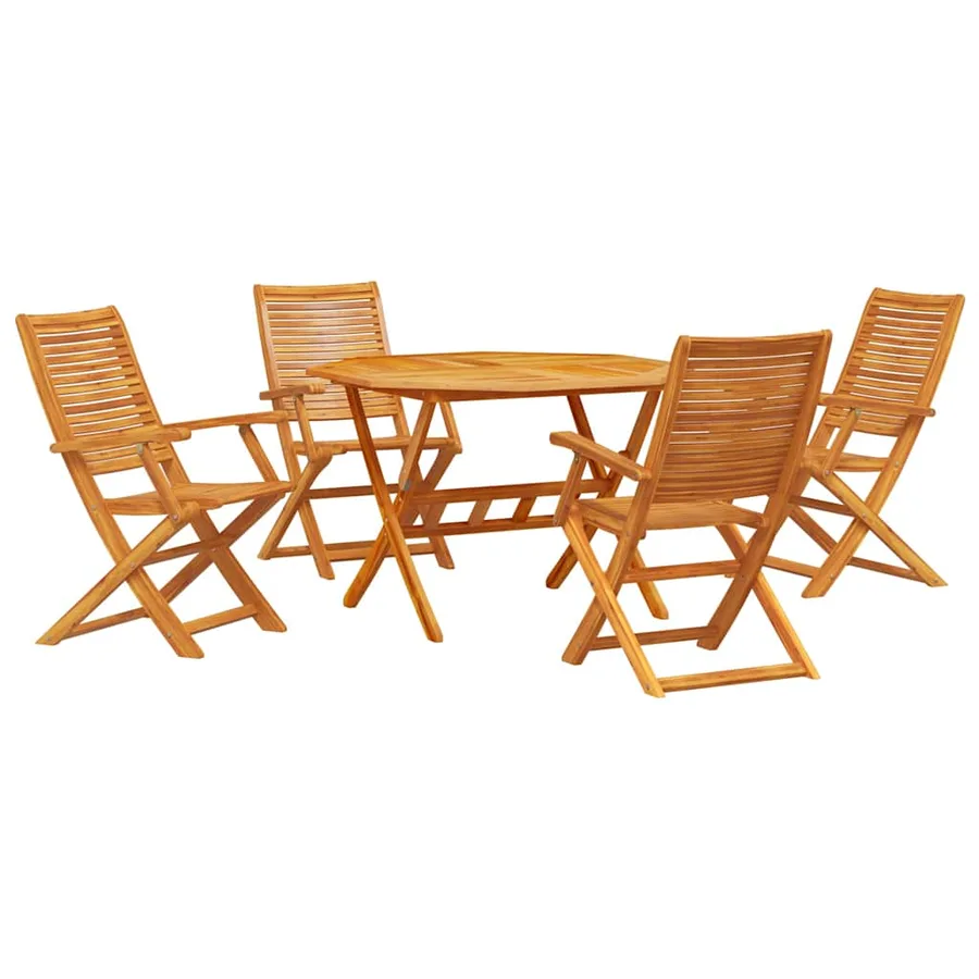 Ensemble de salle à manger pour jardin 5 pcs Marron - 2