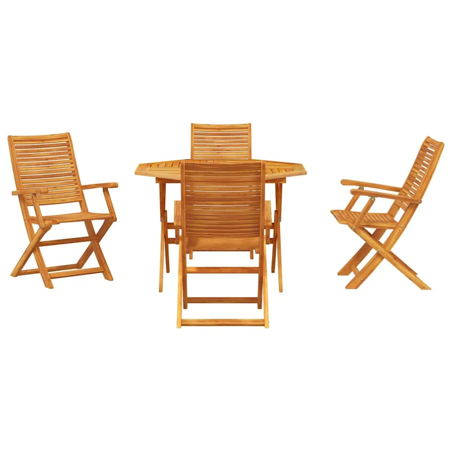 Ensemble de salle à manger pour jardin 5 pcs Marron - 7