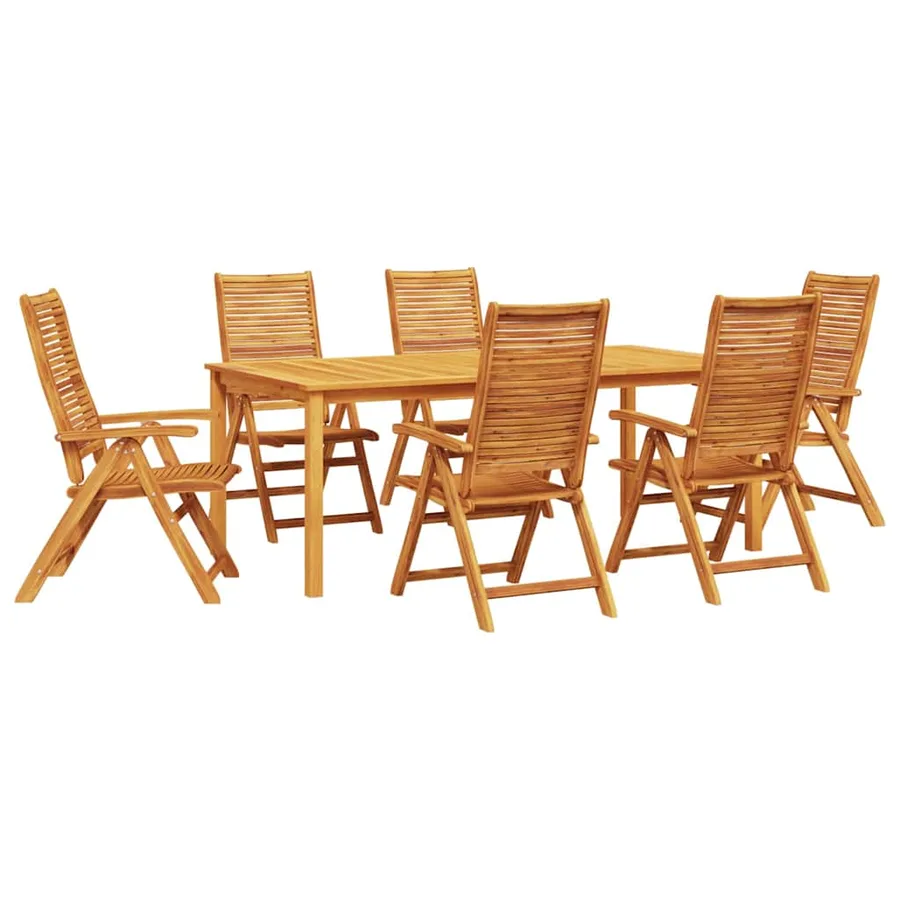 Ensemble de salle à manger pour jardin 7 pcs Marron - 2