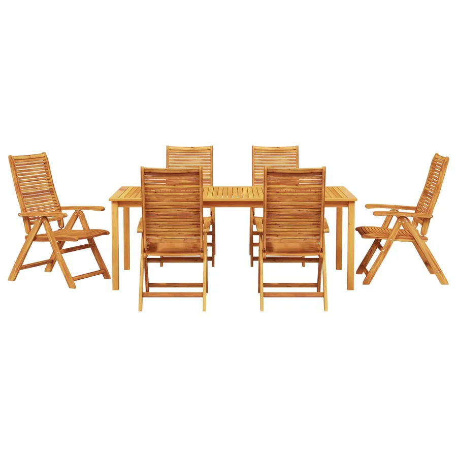 Ensemble de salle à manger pour jardin 7 pcs Marron - 7