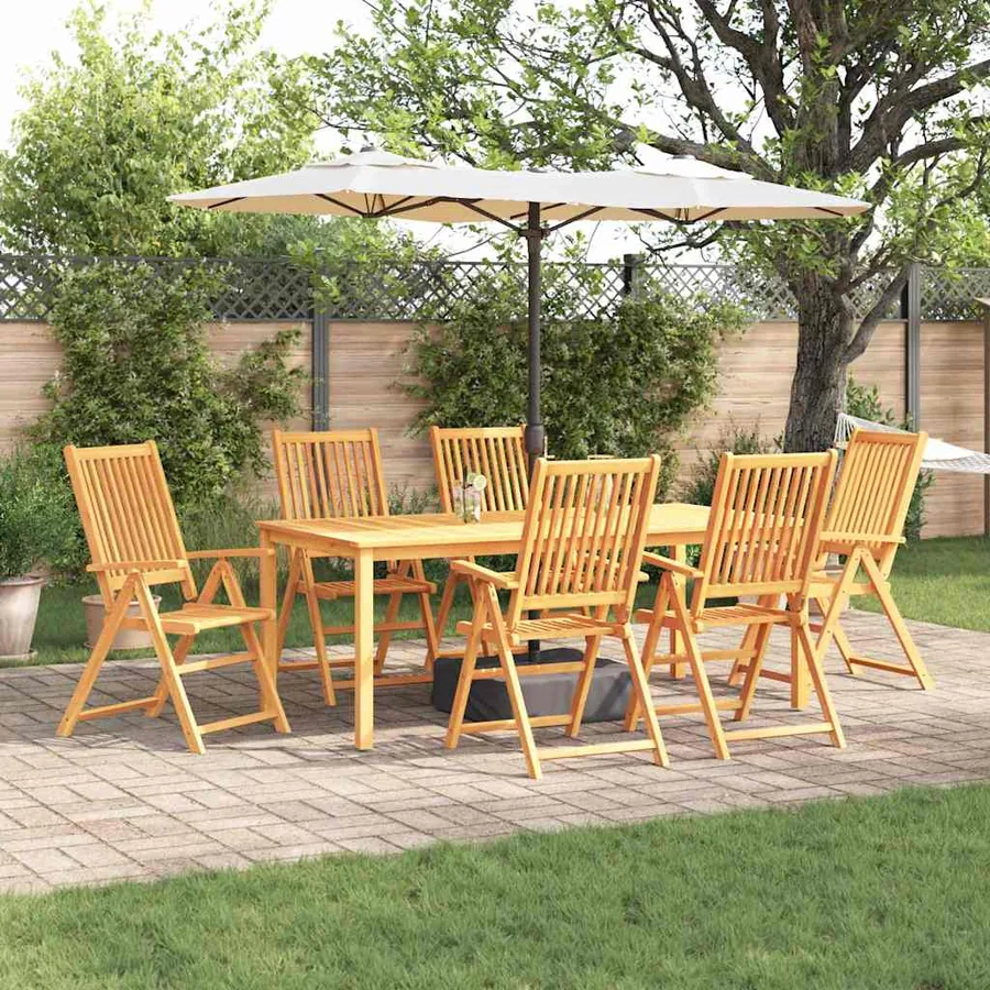 Ensemble de salle à manger pour jardin Pliable 7 pcs Marron