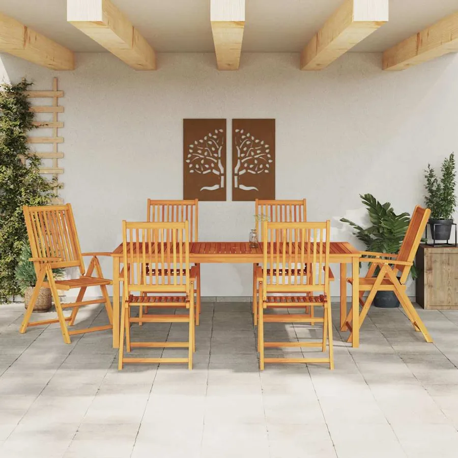 Ensemble de salle à manger pour jardin Pliable 7 pcs Marron - 4