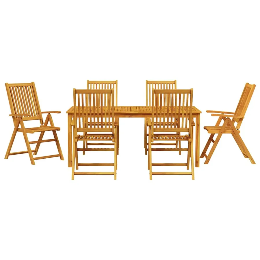 Ensemble de salle à manger pour jardin Pliable 7 pcs Marron - 7