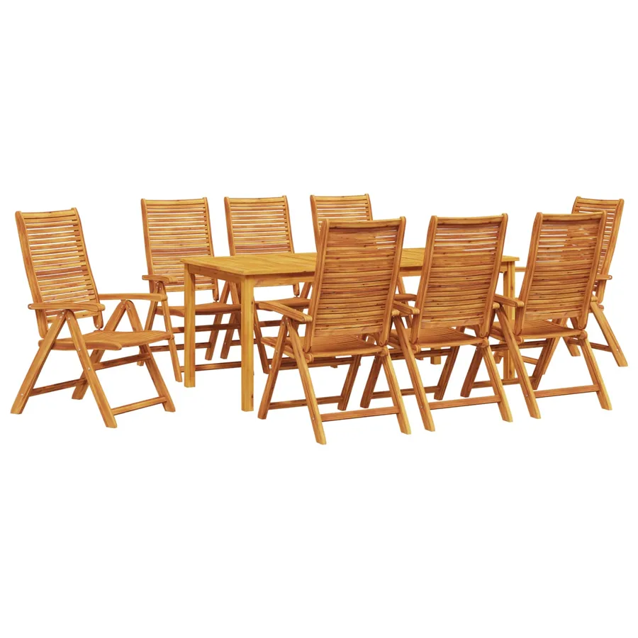 Ensemble de salle à manger pour jardin 9 pcs Marron - 2