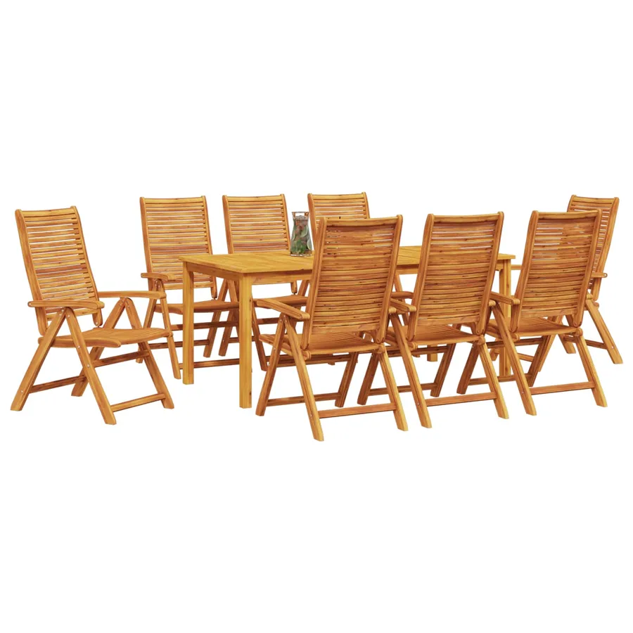 Ensemble de salle à manger pour jardin 9 pcs Marron - 3