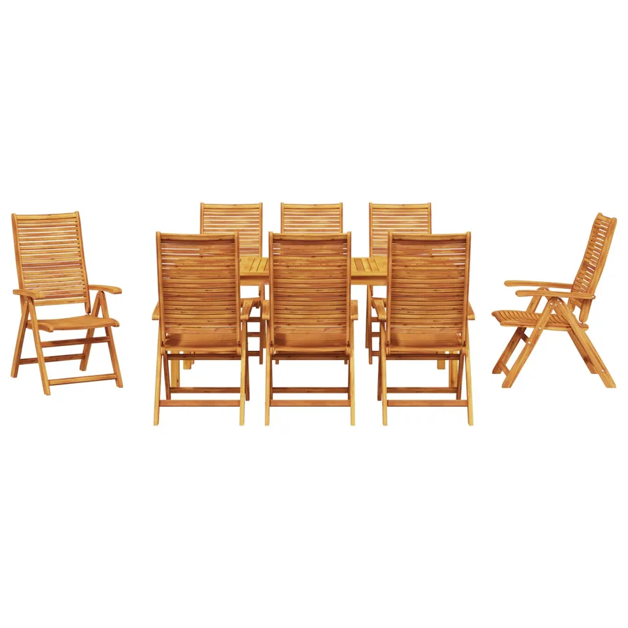 Ensemble de salle à manger pour jardin 9 pcs Marron - 4