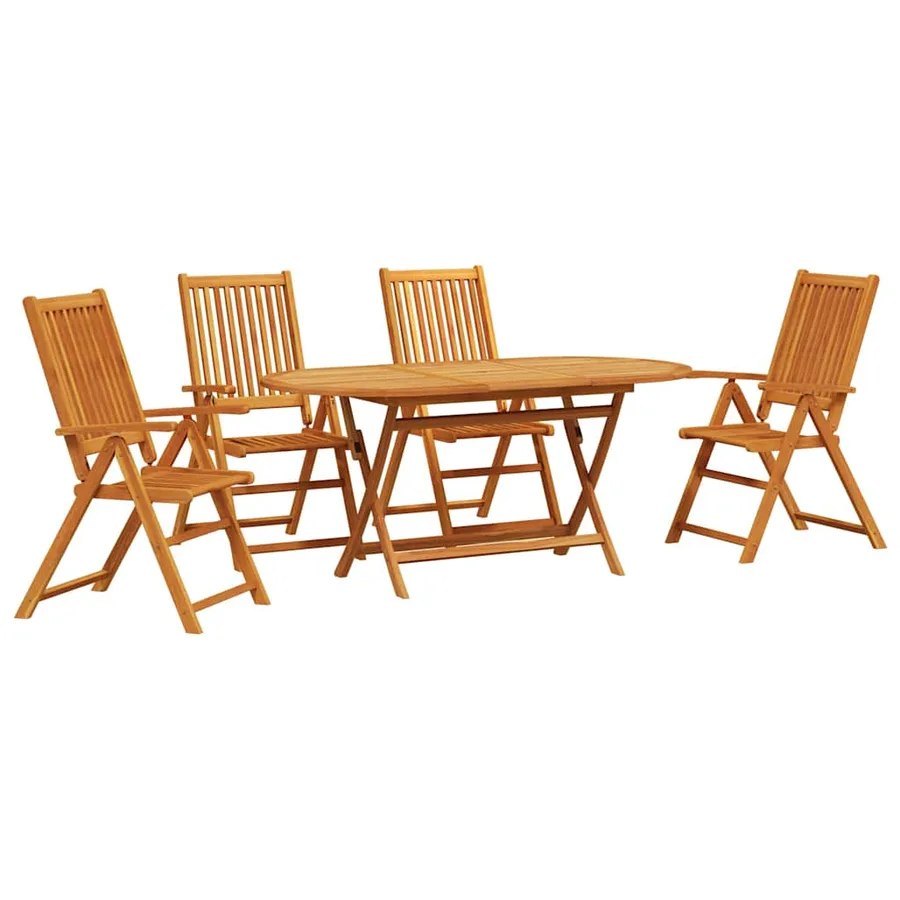 Ensemble de salle à manger pour jardin 5 pcs Marron - 2