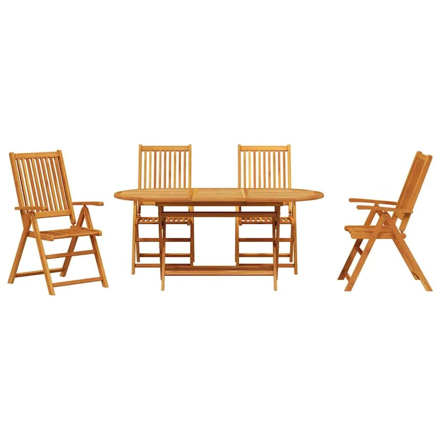 Ensemble de salle à manger pour jardin 5 pcs Marron - 7