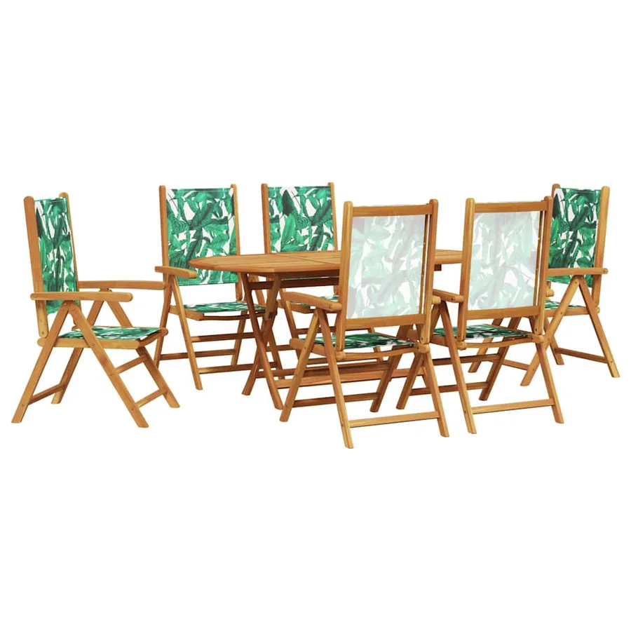 Ensemble de salle à manger pour jardin 7 pcs Motif feuille - 2