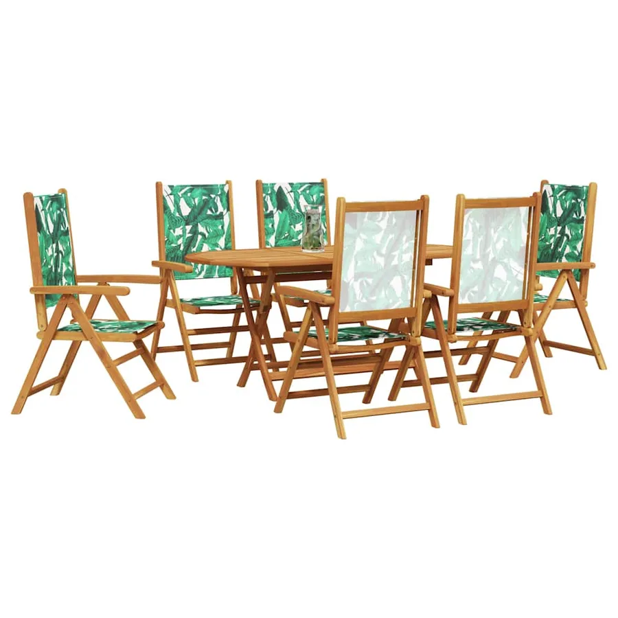 Ensemble de salle à manger pour jardin 7 pcs Motif feuille - 3