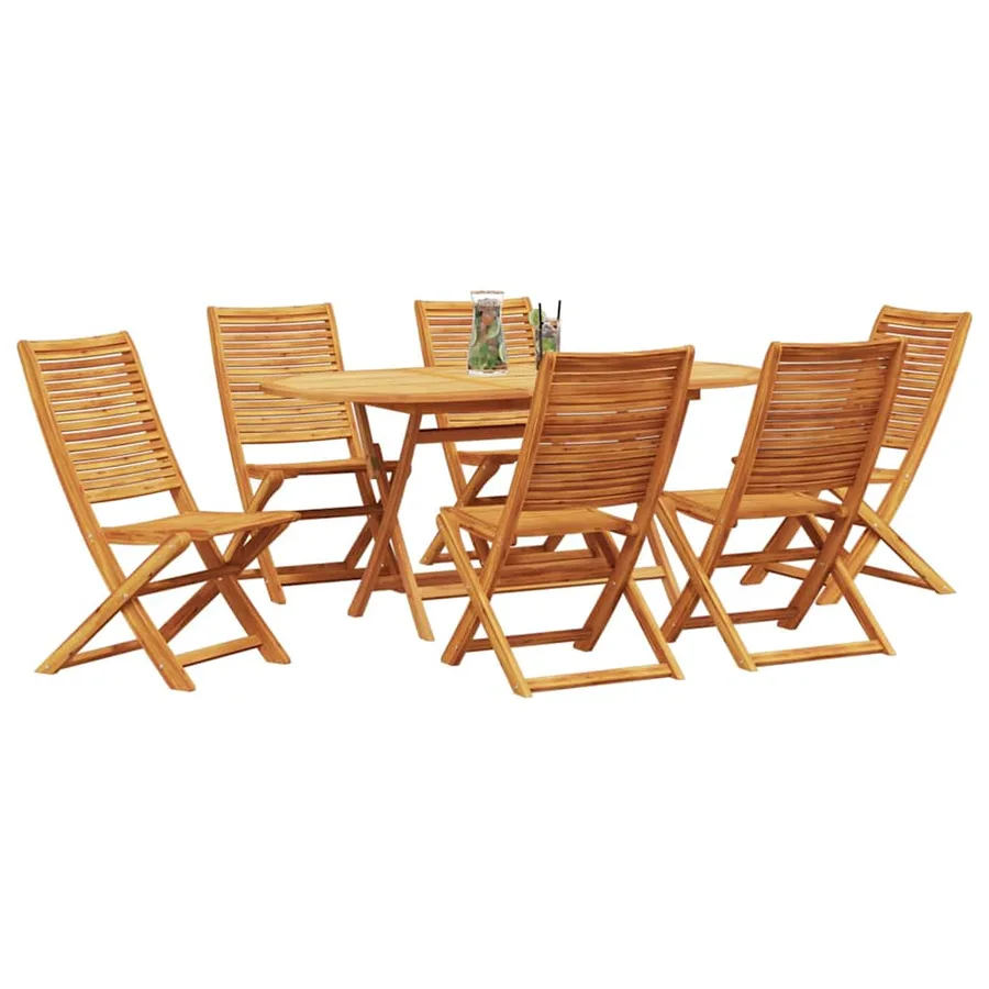 Ensemble de salle à manger pour jardin 7 pcs Marron - 3