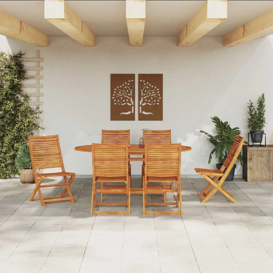 Ensemble de salle à manger pour jardin 7 pcs Marron - 4
