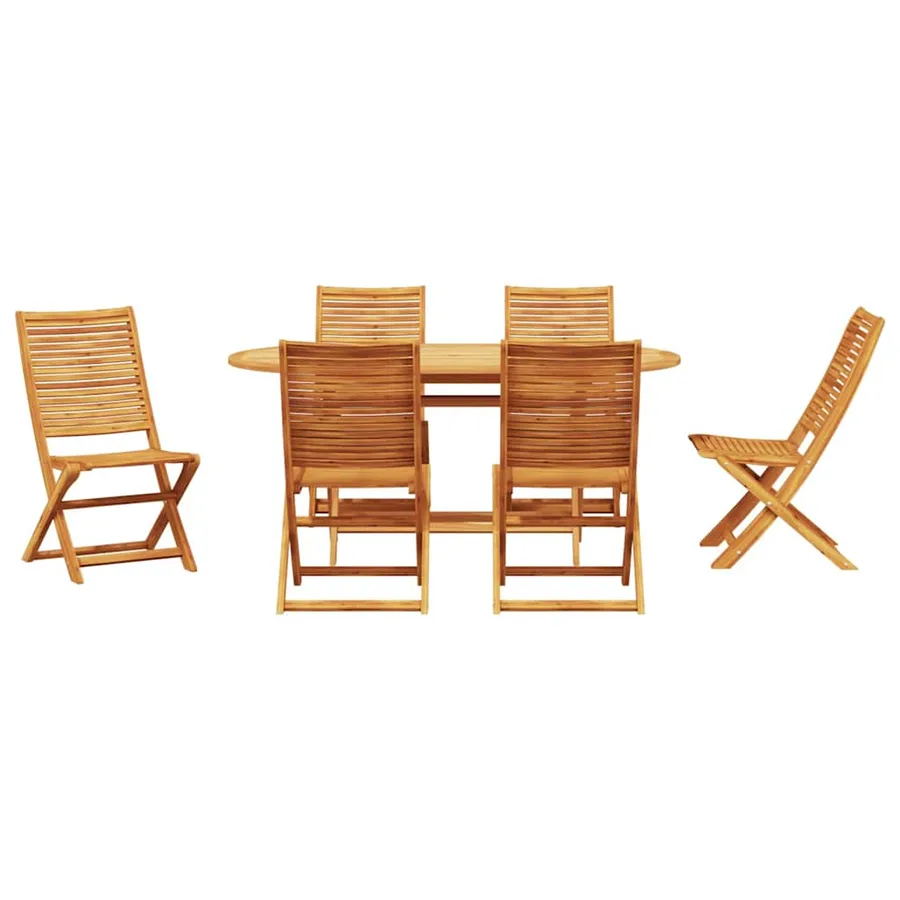 Ensemble de salle à manger pour jardin 7 pcs Marron - 7