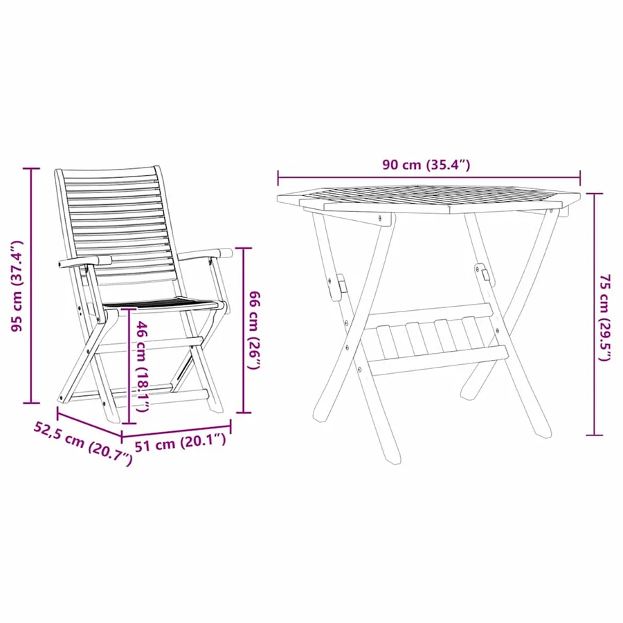 Ensemble de salle à manger pour jardin 5 pcs Marron - 13