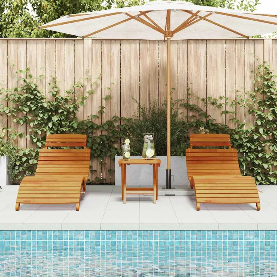 Transat 3 pcs Marron Bois d'Acacia Massif - 3