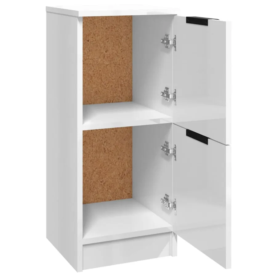Buffets 2 pcs Blanc brillant 30x30x70 cm Bois d'ingénierie - 5