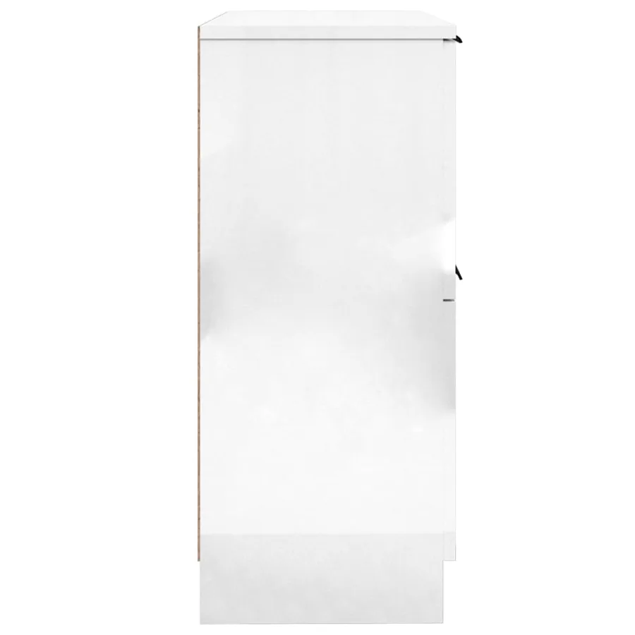 Buffets 2 pcs Blanc brillant 30x30x70 cm Bois d'ingénierie - 6