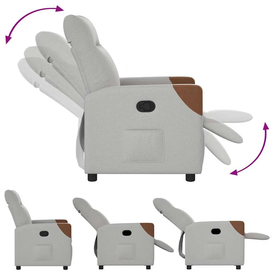Fauteuil inclinable gris nuage tissu - 6