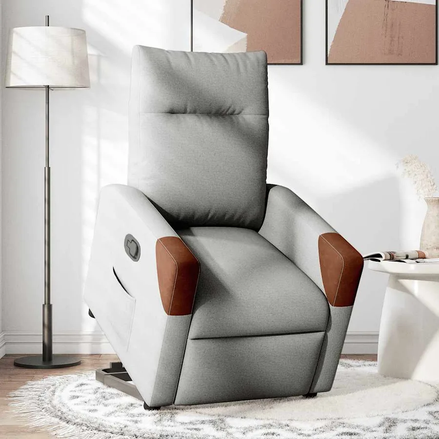 Fauteuil inclinable gris nuage tissu - 2