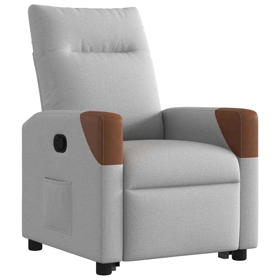 Fauteuil inclinable gris nuage tissu - 4