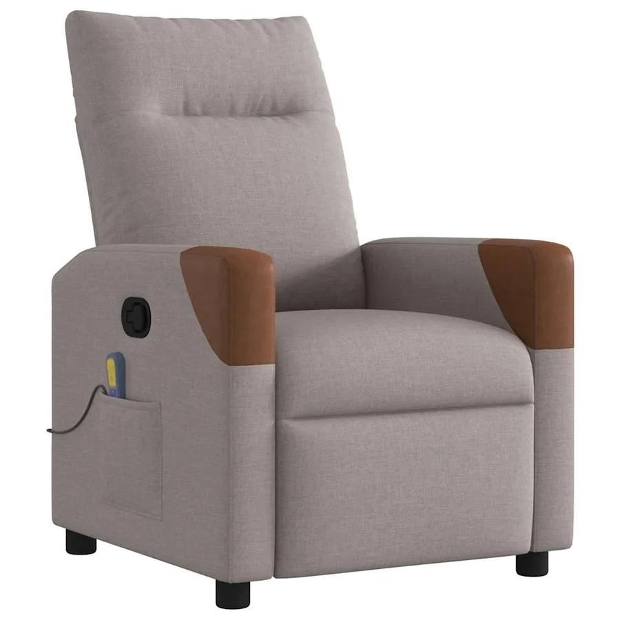 Fauteuil de massage inclinable Taupe Tissu - 2