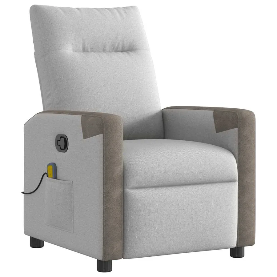 Fauteuil de massage inclinable gris nuage tissu - 2