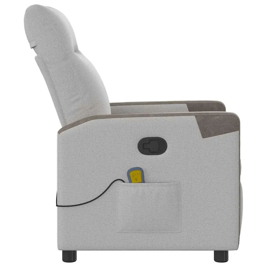 Fauteuil de massage inclinable gris nuage tissu - 4