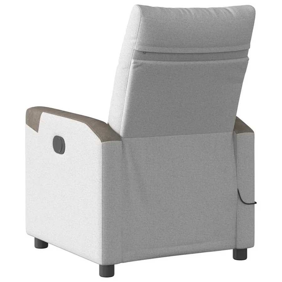Fauteuil de massage inclinable gris nuage tissu - 5