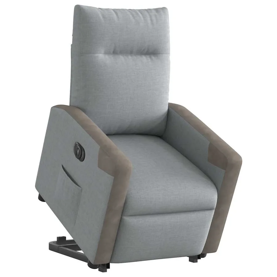 Fauteuil inclinable électrique gris clair tissu - 2