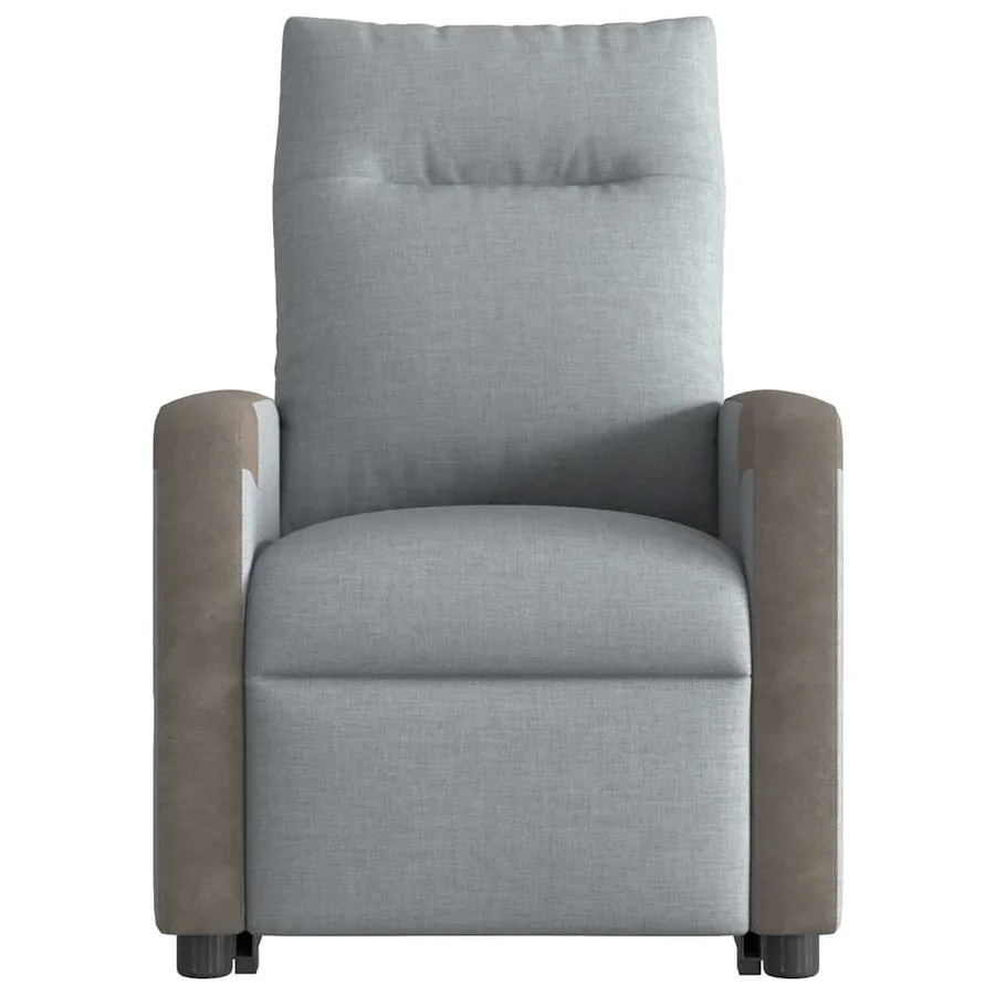 Fauteuil inclinable électrique gris clair tissu - 5