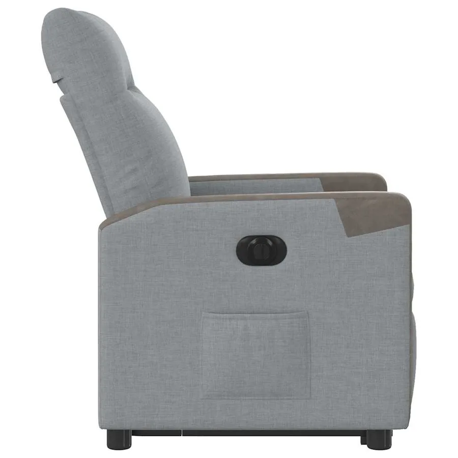 Fauteuil inclinable électrique gris clair tissu - 6