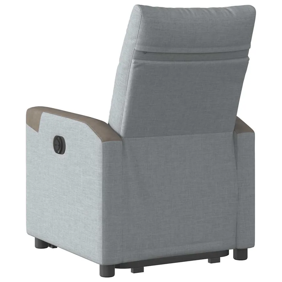 Fauteuil inclinable électrique gris clair tissu - 7