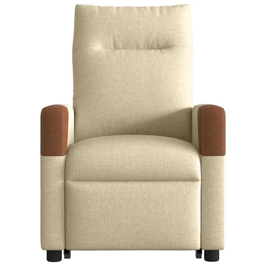 Fauteuil inclinable électrique crème tissu - 5