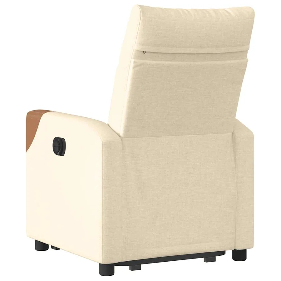 Fauteuil inclinable électrique crème tissu - 7