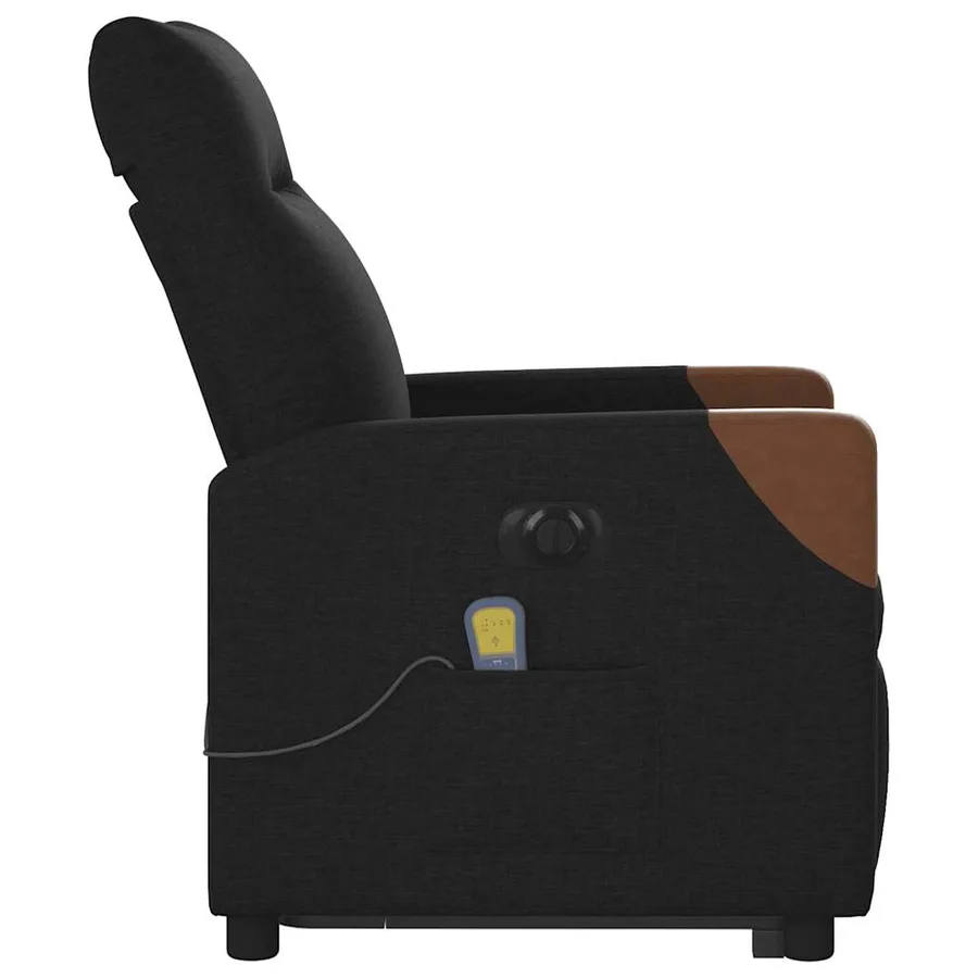 Fauteuil inclinable de massage électrique Noir Tissu - 6