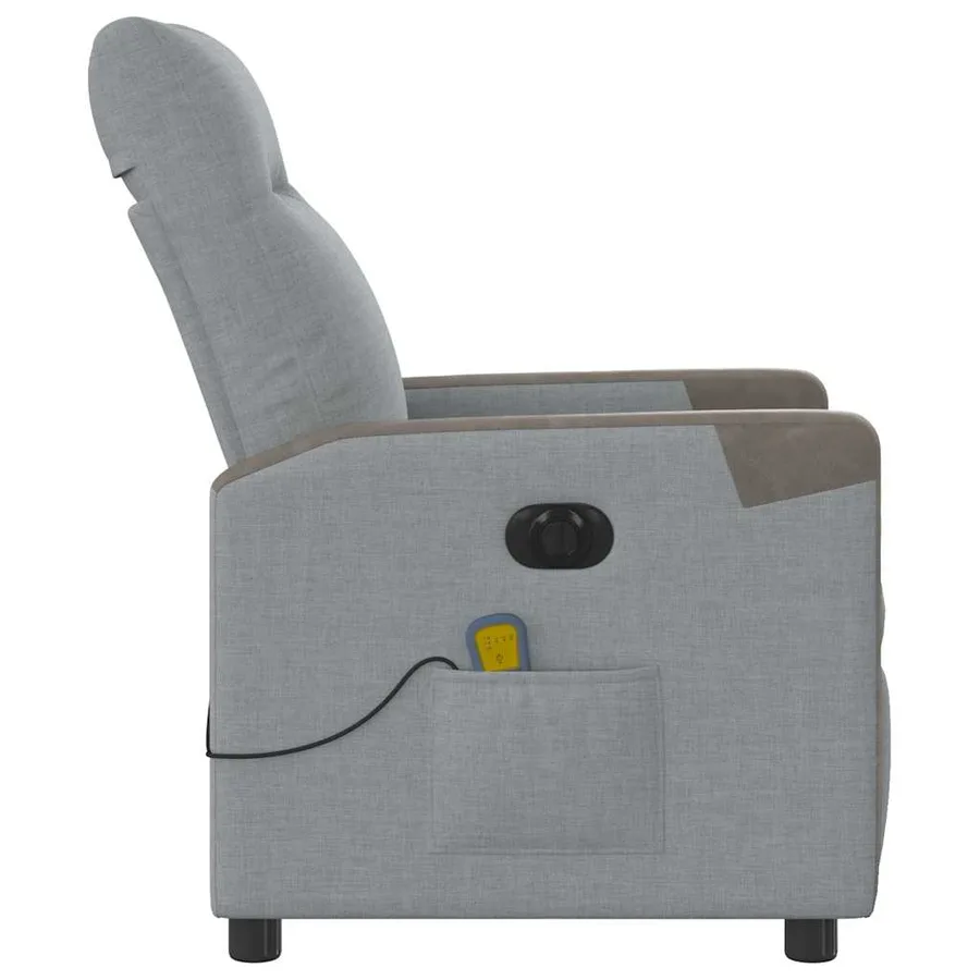 Fauteuil de massage inclinable électrique gris clair tissu - 6